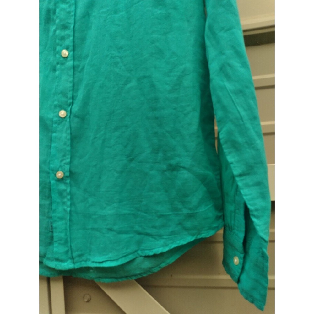 Frank and Eileen Size XSmall "Luke" Italian Cotton Coral Green Unisex Shirt - Picture 6 of 7